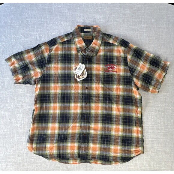 Field & Stream Arkansas Razorbacks‎ Burlsworth Golf Classic Button Up Plaid XXL - Picture 1 of 8